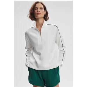 Varley Davenport White Half Zip Sweatshirt - Size L